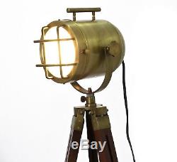 Lampadaire En Bois Antique Vintage De Lampadaire D'éclairage De Projecteur