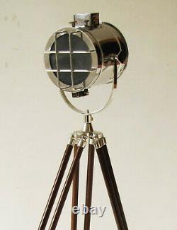 Lampadaire Nautical Spotlight Lamp Recherche Lampadaire Vintage En Bois Trépied Stand Lamp Cadeau