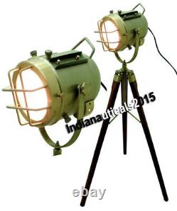 Lampe De Plancher Industriel Classique Vintage Avec Support Trépied En Bois Style Rétro
