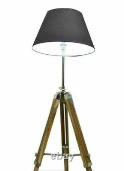 Lampe De Plancher Nautique Stand Trépied En Bois Éclairage Vintage Stand Décor Pas D’ombre