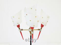 Lampe De Sol Trépied Vintage 1950 Rockabilly Plexiglas Laiton Acier 50s 50's