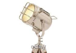 Lampe De Table De Sol Salon Vintage Industrielle Projecteur Trépied D'éclairage Marine