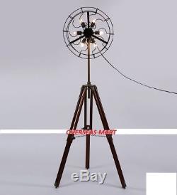 Lampe Ventilateur Ventilateur Avec Support De Trépied En Bois Massif