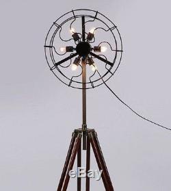 Lampe Ventilateur Ventilateur Avec Support De Trépied En Bois Massif