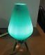 Lampe Vintage Mid Century Modern Atomic Beehive Lampes Turquoise Teal En Bois