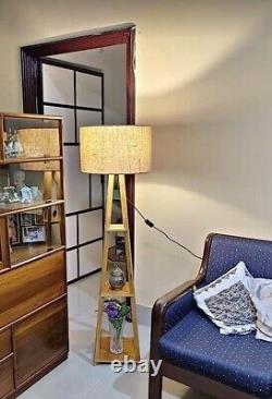 Lampe de plancher en bois vintage nautique sur trépied en bois lampe de sol en bois