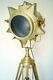 Lampe De Plancher Nautique Projecteur Vintage Sur Trépied En Bois