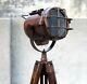 Lampe De Sol Trépied Vintage Nautique Projecteur Studio En Bois Lumière Décorative Pour La Maison