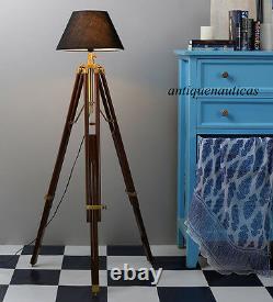 Main Vintage Classic Tripod Floor Shade Lamp Corner Home Decor Lamp Stand