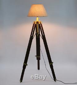 Marine Laiton Lampadaire Vintage Design Trépied Eclairage Projecteur Spot Lumière