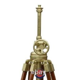 Nautical Royal Vintage Solid Big Tripod Floor Antique Marron Support De Lampe En Bois