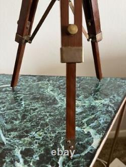 Nautical Vintage Ancien Télescope En Laiton Massif Avec Trépied En Bois Cadeaux D'halloween