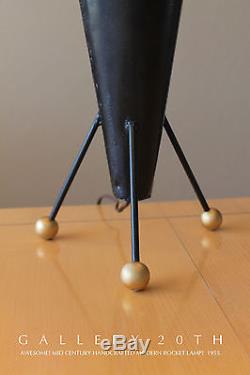 Ooak! Lampe À Fusée Atomique Moderne Du Milieu Du Siècle! Eames 50s Trépied Vtg Sputnik Ufo