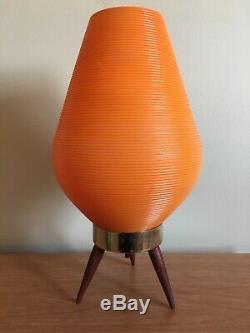Pied De Trépied De Lampe Vintage Beehive Jambes En Bois De Ruche Orange