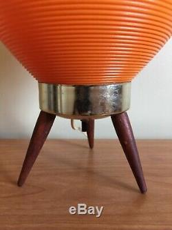 Pied De Trépied De Lampe Vintage Beehive Jambes En Bois De Ruche Orange