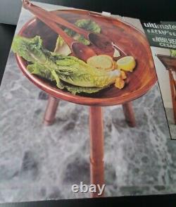 Pomerantz Ultimate 17 Salad Bowl & 34 Tripod Stand Set + Serveurs Vintage Nouveau