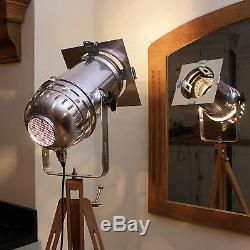 Projecteur De Style Vintage + Trépied, Lampe De Sol Industrielle Longue Longueur Steampunk