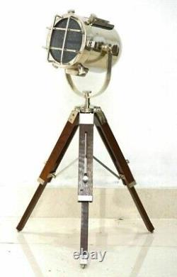 Projecteur de théâtre avec trépied en bois vintage, table d'éclairage et lampadaire CADEAUX