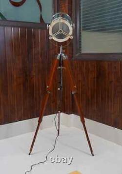 Projecteur vintage Grande lampe Trépied nautique Lampe de théâtre Lampadaire de studio Recherche Li