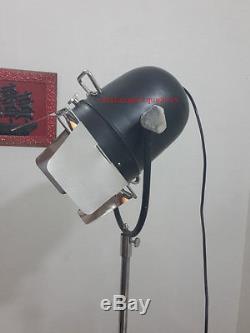 Retro Spotlight Avec Support Trépied Noir Vintage Searchlight Lampe Sur Pied