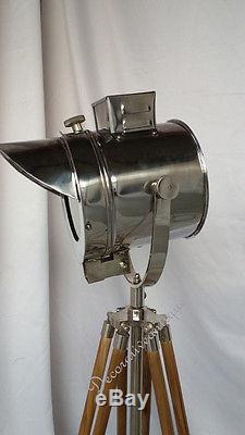 Spot Rétro Design Antique Lampe De Table Nautique Vintage Trépied En Bois