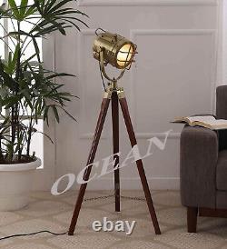 Support de lampe trépied antique pour studio de projecteur de recherche vintage pour la décoration intérieure