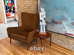 Table d'appoint en bois de noyer à trépied Jens Risom Design Inc Knoll DWR Vtg Danish Mcm