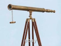 Télescope 39 Pouces Spyglass Vintage Antique Single Barrel Avec Trépied En Bois