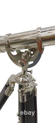 Téléscope En Laiton Marin Collectible Avec Support De Trépied En Bois Fait Main