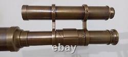 Télescope Maritime Nautique Antique en Laiton avec Trépied en Bois de 39 Pouces