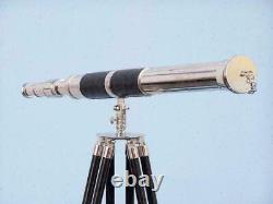 Téléscope Nautical Brass 39 Spyglass Avec Support Trépied En Bois Accueil/bureau Décor