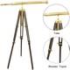 Télescope Debout En Laiton Doré Antique De 39 Pouces Avec Trépied En Bois