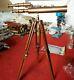 Télescope En Laiton Antique 18 Avec Trépied En Bois - Support De Sol Nautique Debout