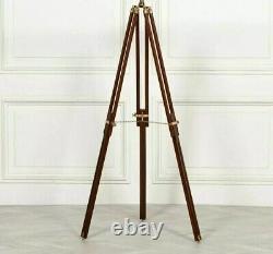 Télescope en laiton vintage avec trépied en bois réglable sur pied marin de 39 pouces.
