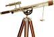 Télescope Maître D'ancrage Maritime Vintage En Laiton Brillant à Double Barillet En Cuir Marron