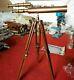 Télescope Nautique Avec Trépied En Bois, Télescope Ancien En Laiton Massif 39
