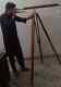 Télescope Nautique En Laiton Antique Sur Trépied En Bois Standing Maritime