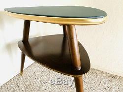 Trépied Milieu Du Siècle Usine Support De Table D'affichage Côté End Table Formica Vintage
