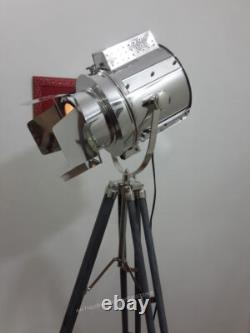 Trépied de Théâtre Antique Projecteur Marin Trépied Nautique en Bois Rétro