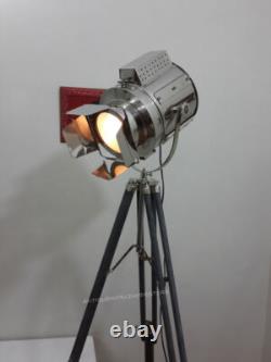 Trépied de Théâtre Antique Projecteur Marin Trépied Nautique en Bois Rétro