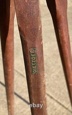 Trépied de nivellement Dietzgen des années 1940 en bois dur et laiton RARE