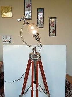 Tripod Plancher Grande Lampe Style Nautique Vintage Maison Bureau Industriel Décoratif