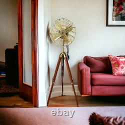 Ventilateur de sol vintage avec trépied réglable pour la maison/bureau