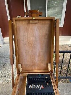 Vieux Trépied Pliant Easel Français En Bois. En Très Bon État