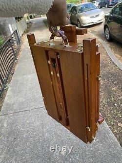 Vieux Trépied Pliant Easel Français En Bois. En Très Bon État