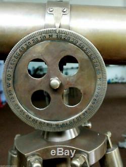 Vintage Brass Double Barrel Antique Astro Télescope Avec Trépied Gift Item