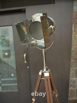 Vintage Étape Searchlight Recherche Trépied En Bois Support Light Studio Spot Lampe