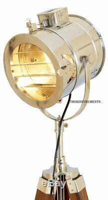 Vintage Étape Searchlight Trépied En Bois Support Search Light Studio Spot Lampe