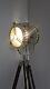 Vintage Industrial Spot Light Lampadaire Avec Trépied Searchlight Décor En Bois