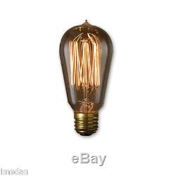 Vintage Lampadaire Trépied 1940 Comprend Abat-jour, Ampoule Edison, Expedited Navire